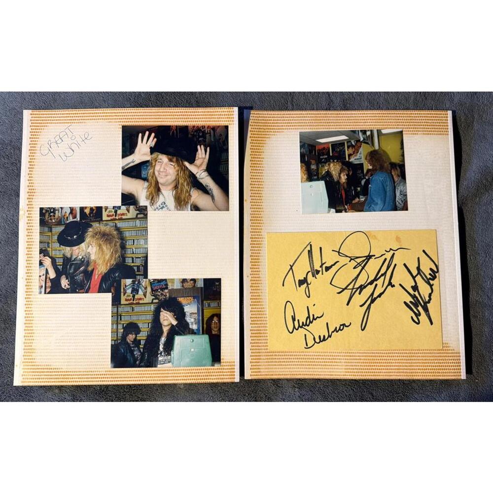 Great White Rock N Roll Music Band VTG Music Store Photos With Autograph Sheet